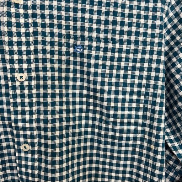 Southern Tide Blue White Gingham Tailored Button Sport Shirt Size Medium - Picture 5 of 13